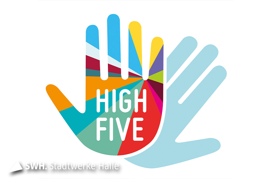 Logo Hogh Five der Halleschen Stadtwerke