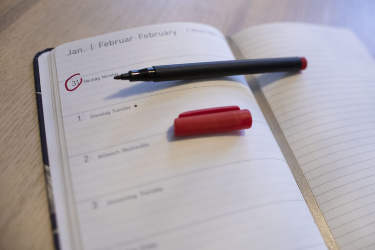 Kalender und Frist zum 31. Januar 2022